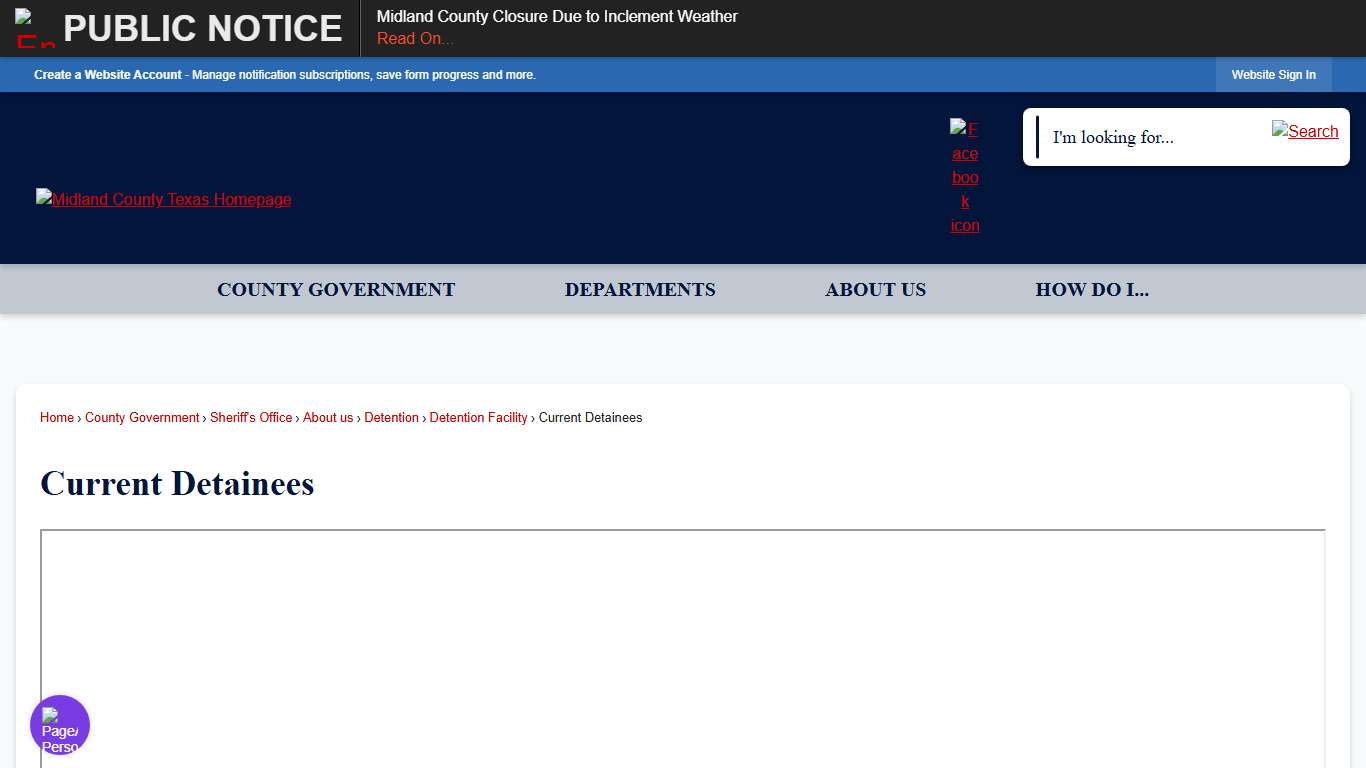 Current Detainees Midland County, TX
